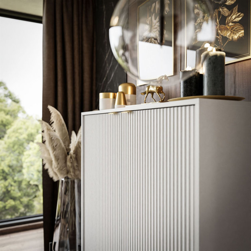 Amala 104cm W Chest of Drawers, White