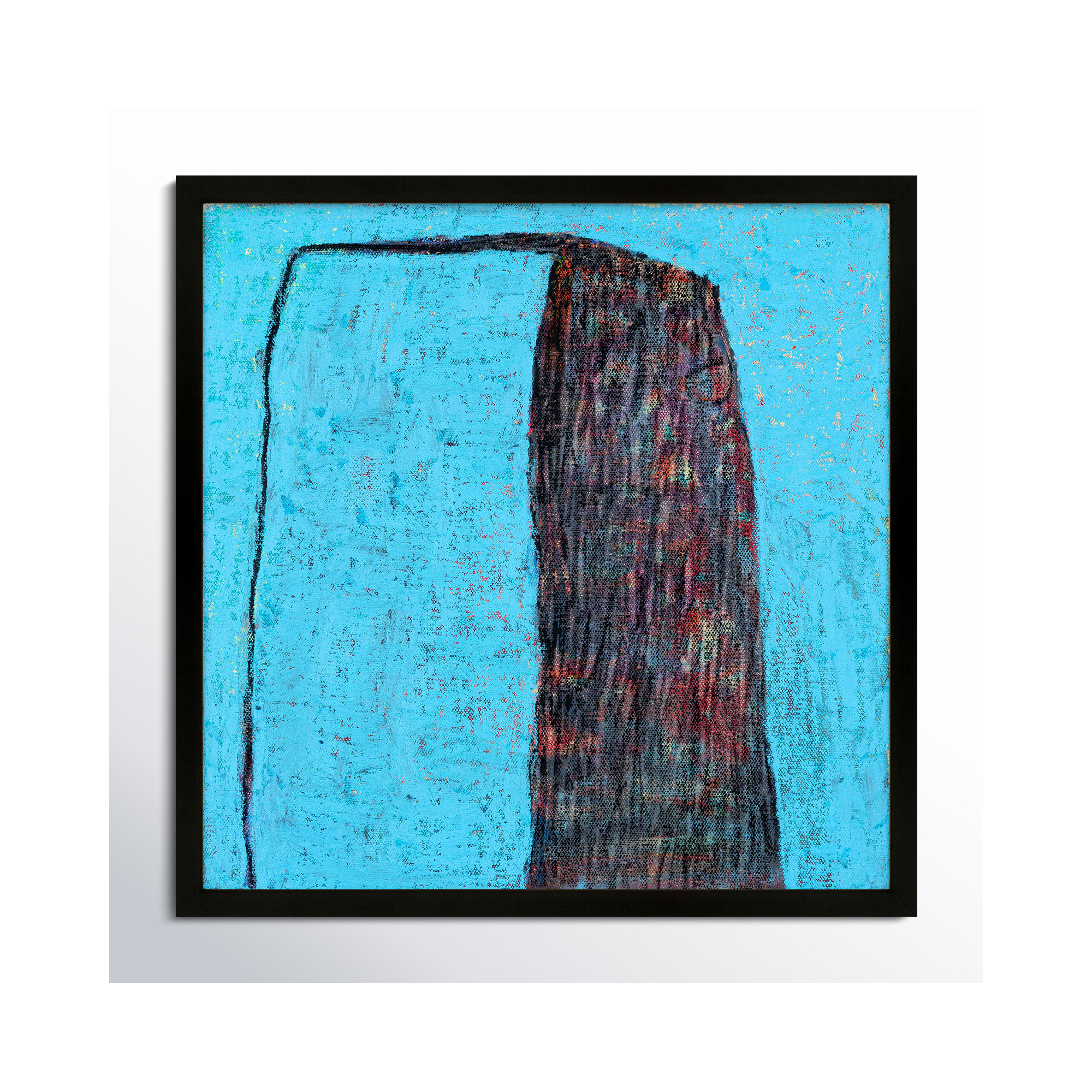 Turquoise Tower by Stephanie Dennis, 24" H x 24" W  x 1.25" D, Black