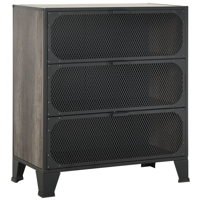 Storage Cabinet File Cabinet with Doors for Living Room Metal and MDF