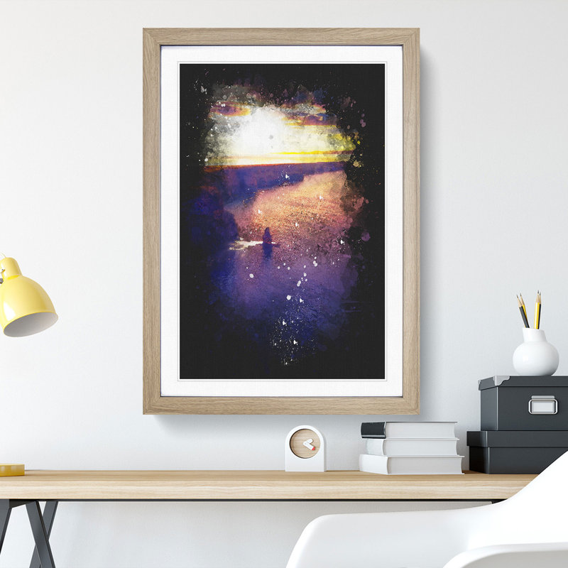 Sunset - Framed Print, 63cm H x 45cm W x 2cm D, Oak Framed