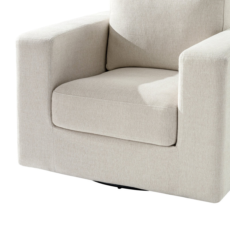 Chaise berçante pivotante avec accoudoirs carrés Letcher, Gruau