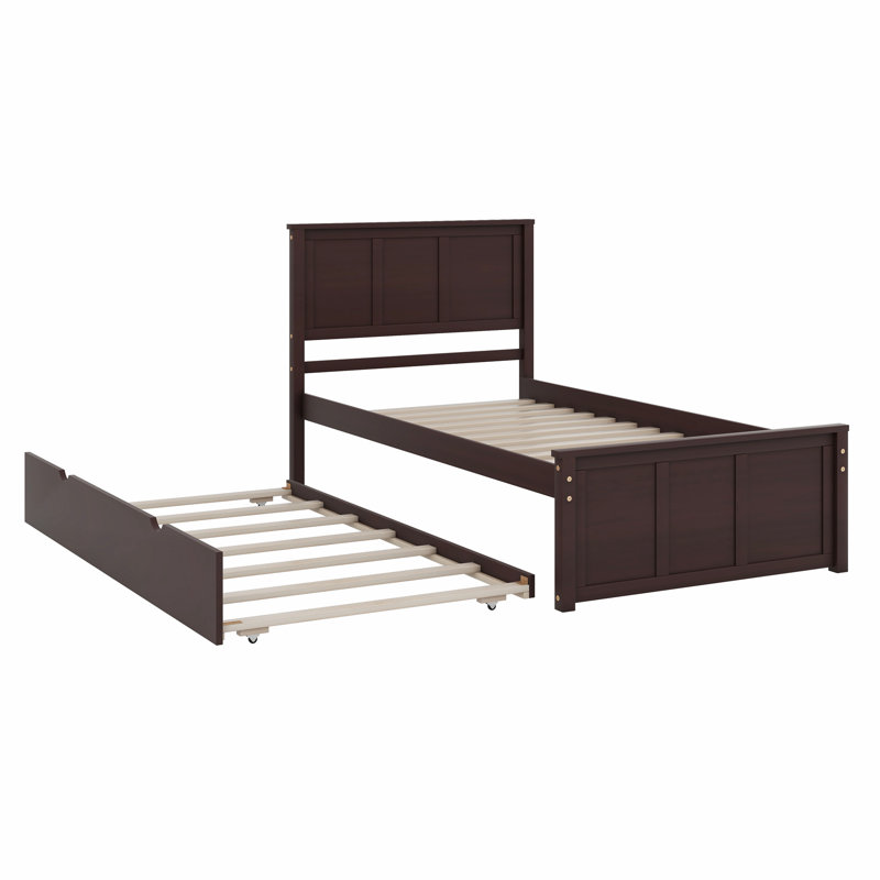 Platform Bed With Trundle Bed, Espresso