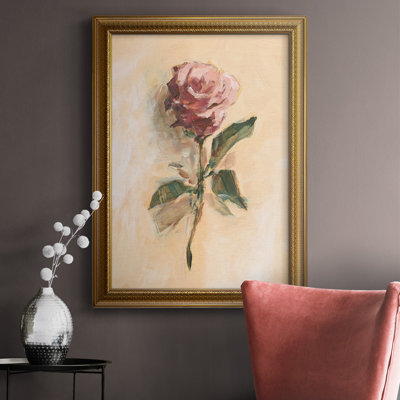 Painterly Rose Study II, toile encadrée de qualité supérieure - prête à être accrochée