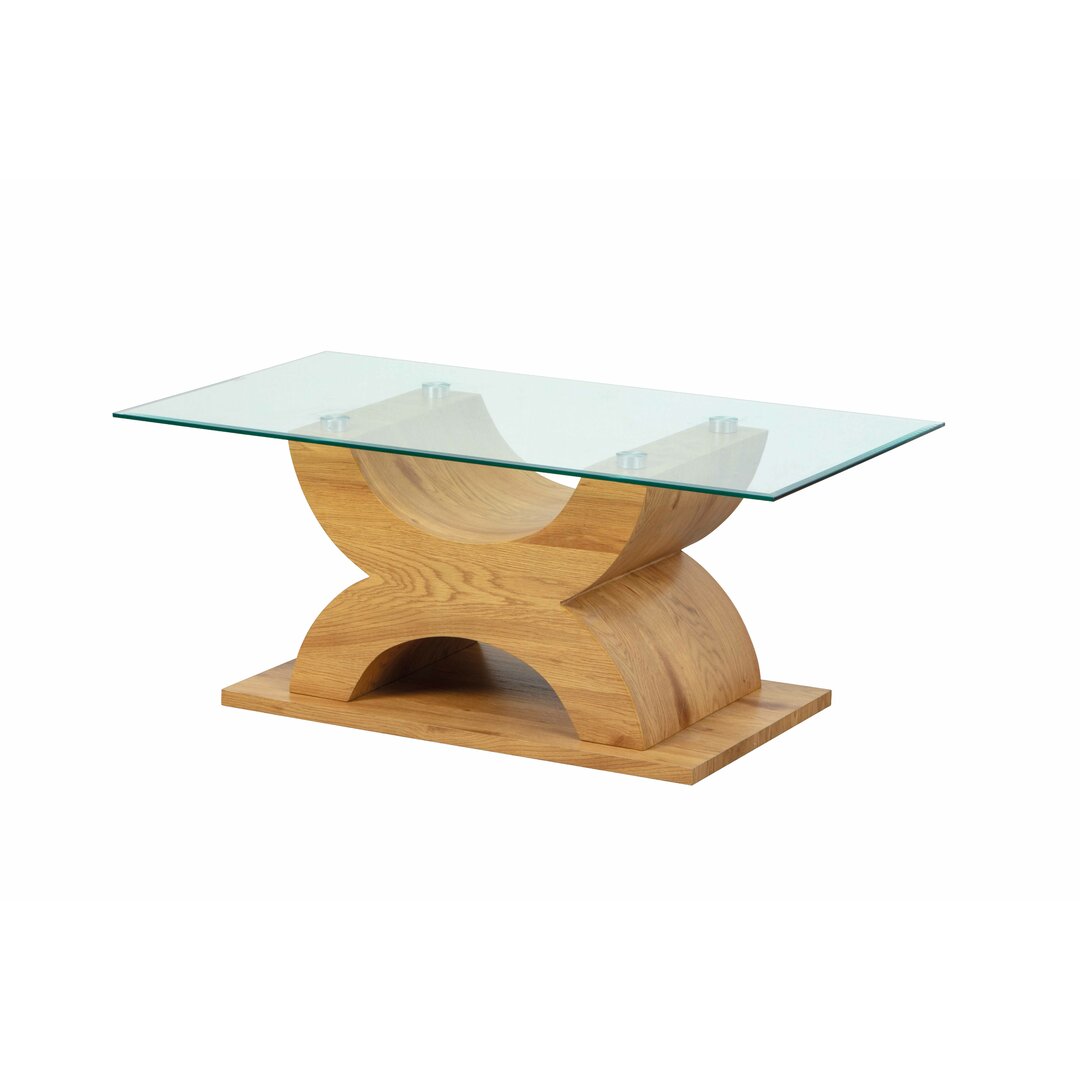 Couchtisch X-Type Mcmillon aus Holz und Glas 110x60 cm