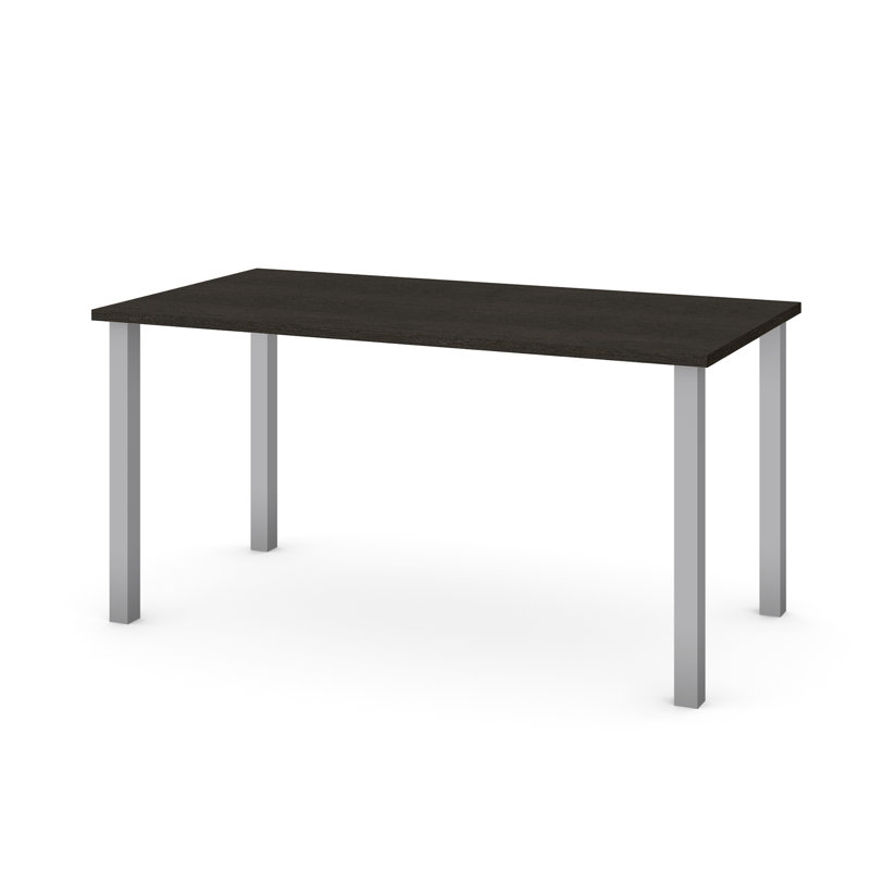 Manufactured Wood and Metal Writing Desk, Deep Gray, 29" H x 59.3" W x 29.5" D