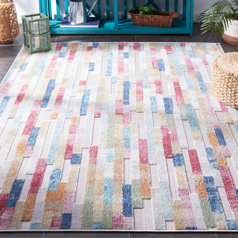 Saram Performance Striped Indoor/Outdoor Area Rug, Rectangle 8' x 10'