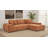 Octavia Fabric Upholstered Sectional Chaise Sofa Orange