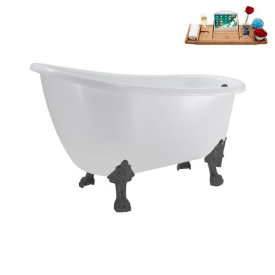 53.1'' x 25.6'' Freestanding Soaking Acrylic Bathtub