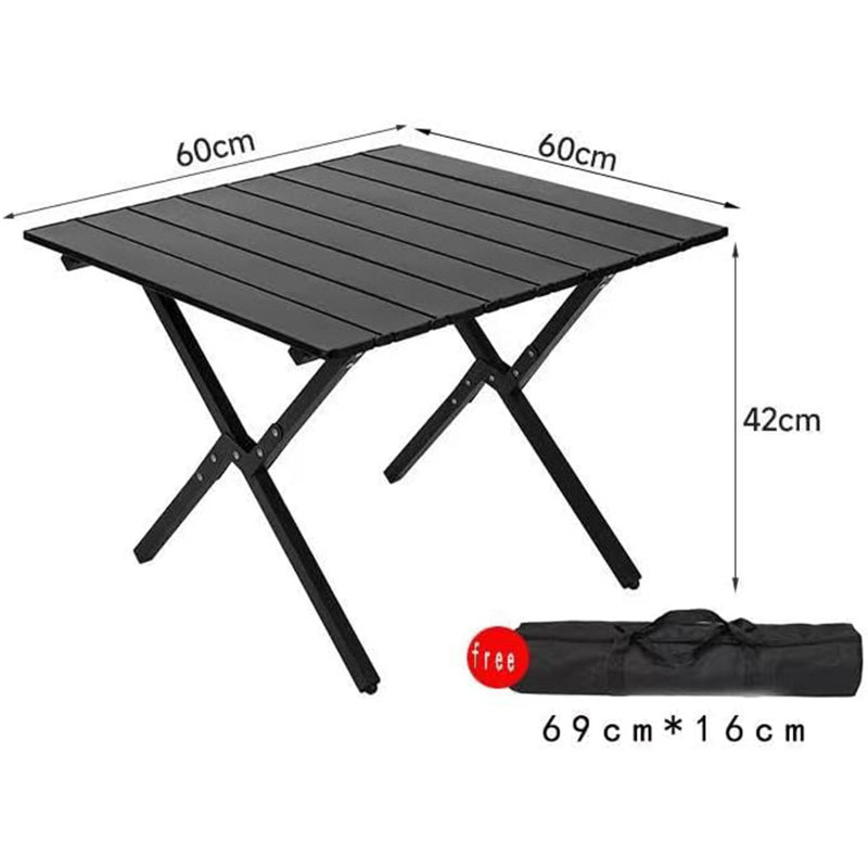 Charin Rectangular Metal Folding Outdoor Dining Table , cm W cm D, 52cm H x 60cm W x 60cm D