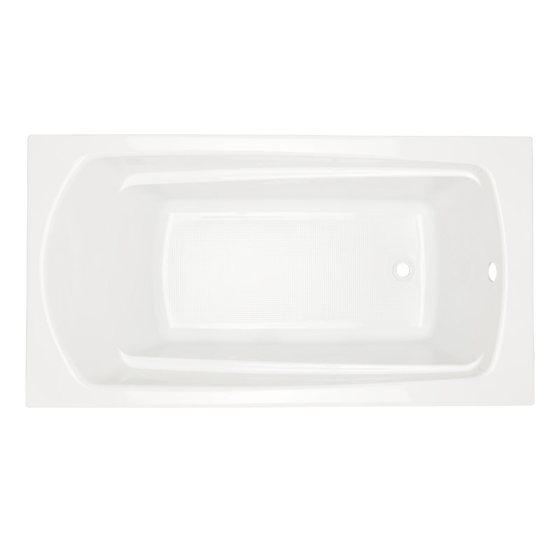 Bradenton 60" x 32" Acrylic Alcove Soaking Tub Left Drain, White, Center-Front