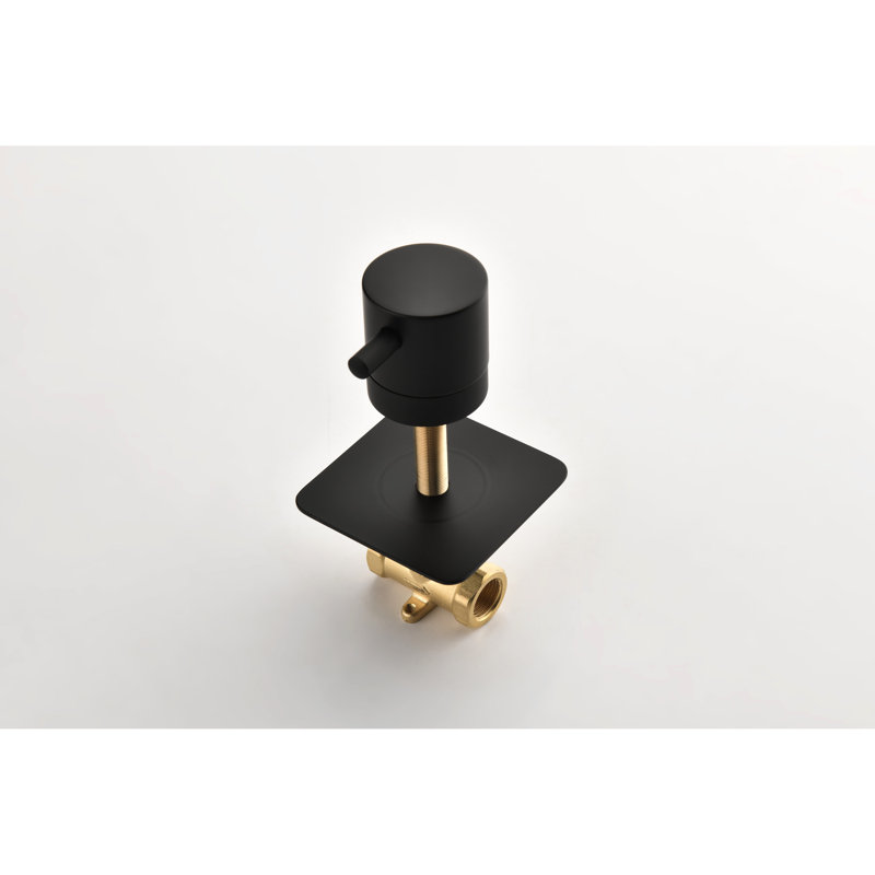 Robinet de douche extra haut débit 3/4 po pour douche, poignée réglable en laiton noir mat, fabrication, soupape de douche à régulation d'eau précise, température, débit, volume et
