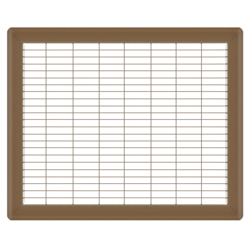 Gril de plancher brun de gros calibre, H 0,9 po x l 10 po x L 14 po