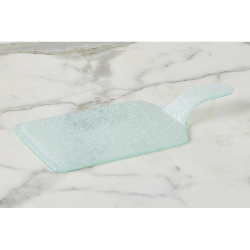 Mini Glass Rectangle Cheese Tray, White