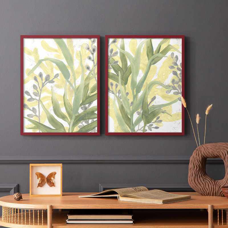 Reproduction encadrée Sea Grass Fresco I-Premium - prête à être accrochée - aucun clou requis - aucun clou requis, Rouge
