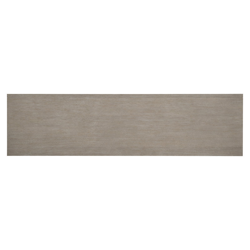 Transitional Gray 76'' Solid Wood Sideboard with Geometric Metal Accents