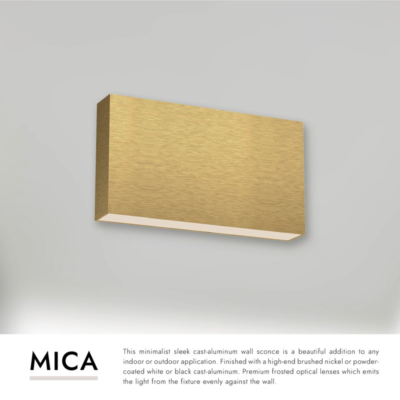 Mica 1 - Light LED Outdoor Flush Mount, Brushed Nickel, 5.5" H x 9.88" W x 1.63" D