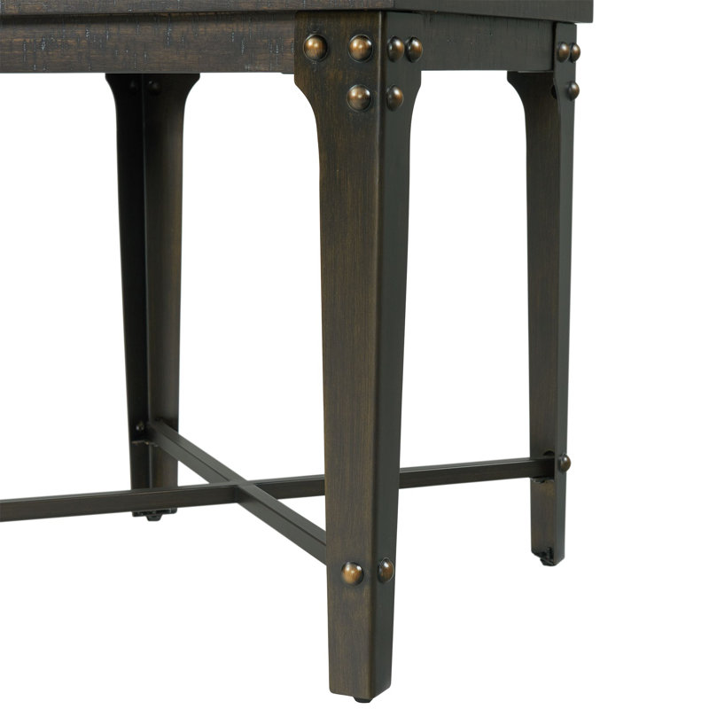 Cera Dark Walnut Square End Table with USB Ports