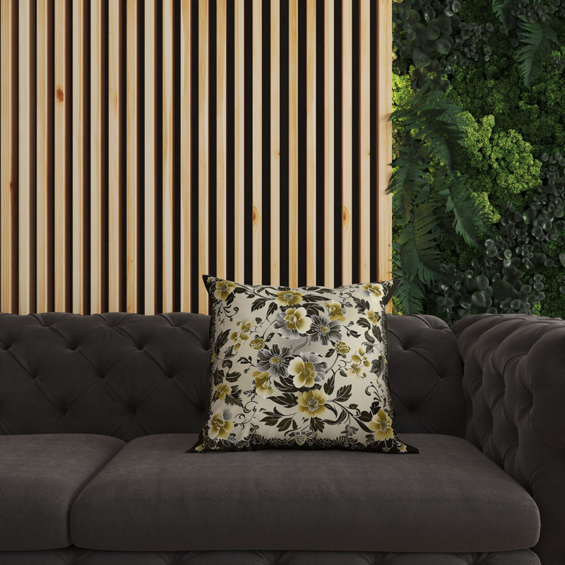 Coussin réversible Flower Hub, H 16 po x l 16 po
