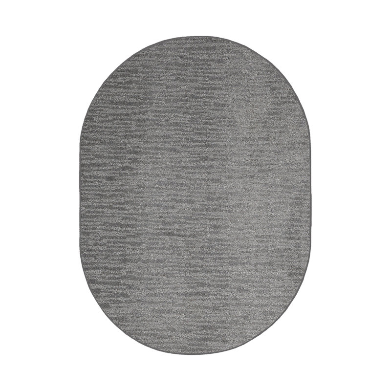 Tapis gris clair Jenisse, Ovale 6 pi x 8 pi