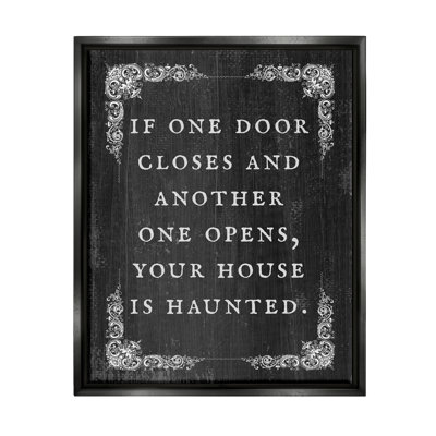«Funny Haunted House», phrase encadrée sur bois