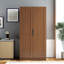 Armoire de cuisine 62,99 po, buffet autoportant en noyer avec portes et tablettes, armoire de rangement pour cuisine, salon et salle à manger