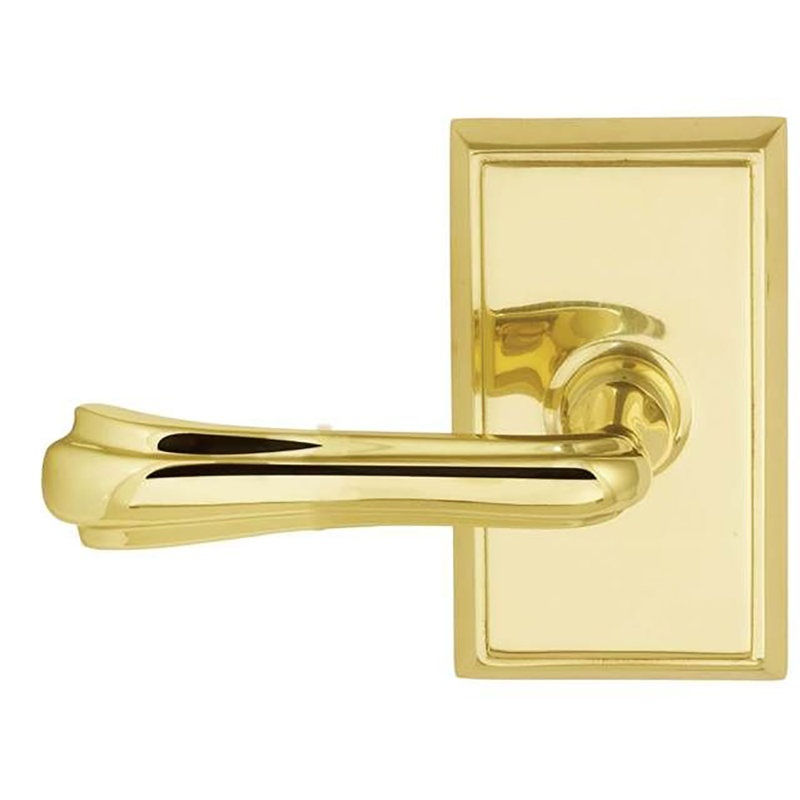 Levier de porte avec rosette Wembley, Laiton intemporel, Gauche