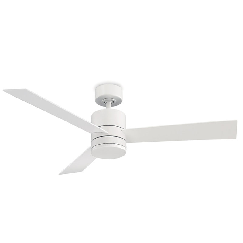 San Francisco 3-Blade Smart Ceiling Fan With Dimmable LED Light Kit and Remote Control Included, Matte White, 3000K