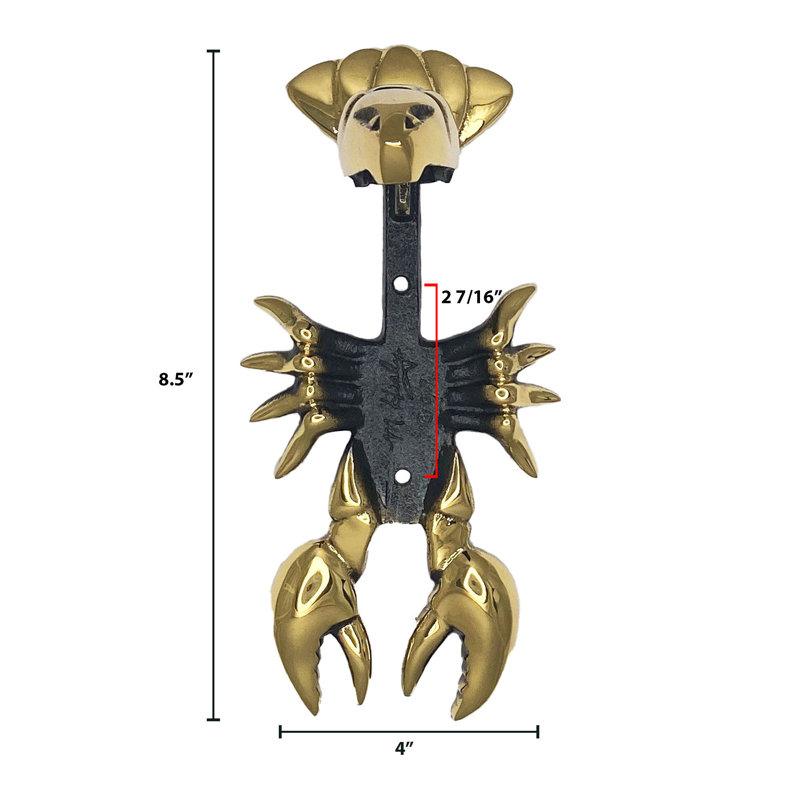 Heurtoir de porte homard Maine, Laiton
