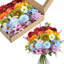 Ensemble de 38 fleurs artificielles arc-en-ciel, roses artificielles multicolores et fleurs mélangées pour les bouquets de mariage, les centres de table et la décoration intérieure