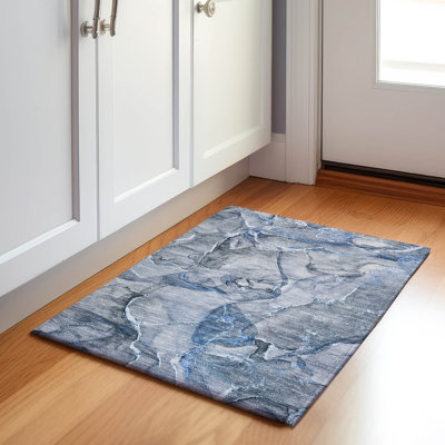 Premium Machine Washable Cerrito AMF519 Blue Rug