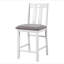 Table de salle à manger à hauteur de comptoir 5 pièces en bois massif blanc avec 4 coussins en tissu gris