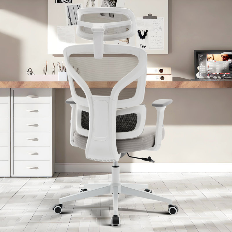 Ergonomic Mesh Office Chair, High Back Desk Chair with Lumbar Support & 3D Armrests, Adjustable Computer Chair for Home Office, Grey