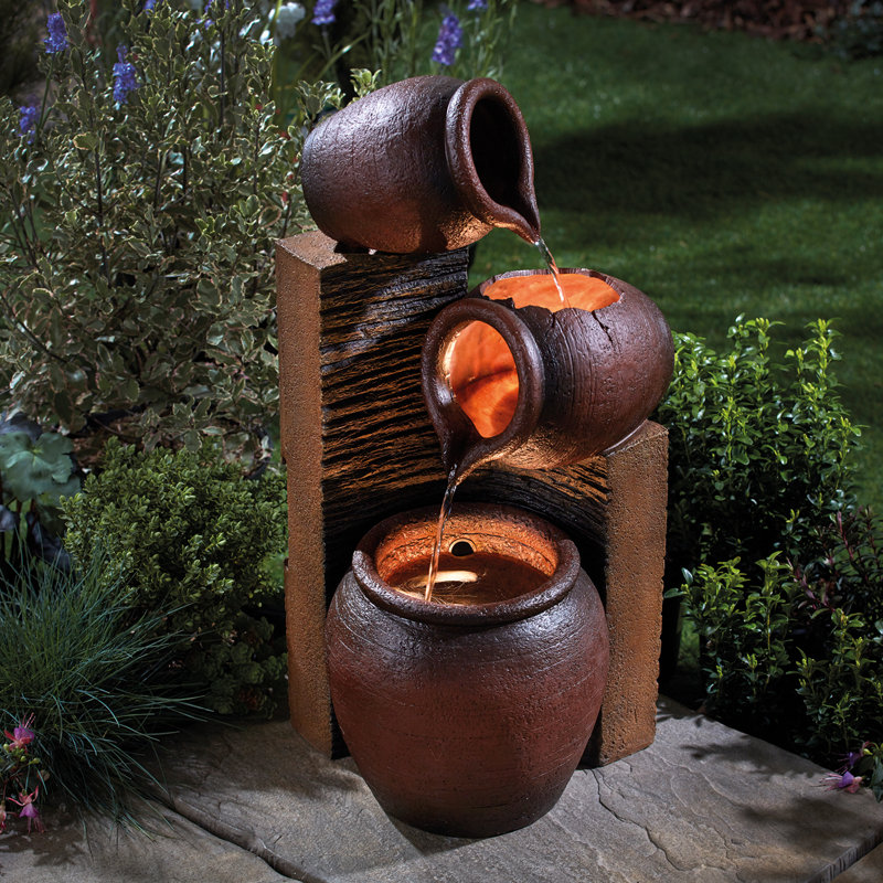 Milpara Outdoor Weather Resistant Cascade Fountain with Lights