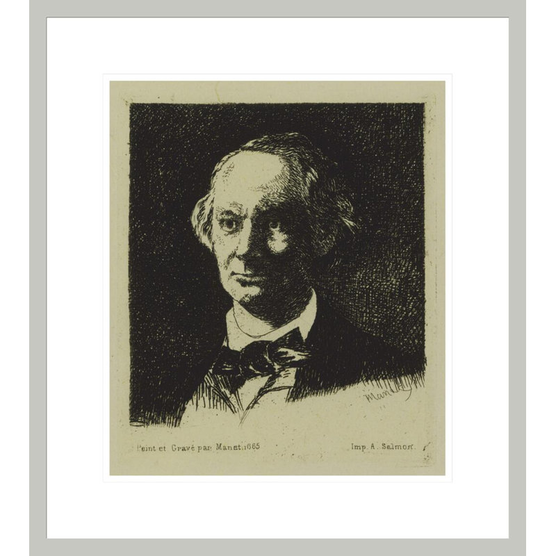 «Baudelaire» par estampe numérique encadrée, 19.85" H x 17.75" W