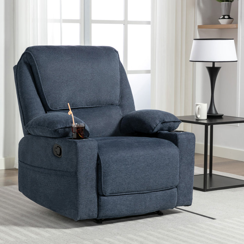 Sydney Latch Recliner Sofa, Blue