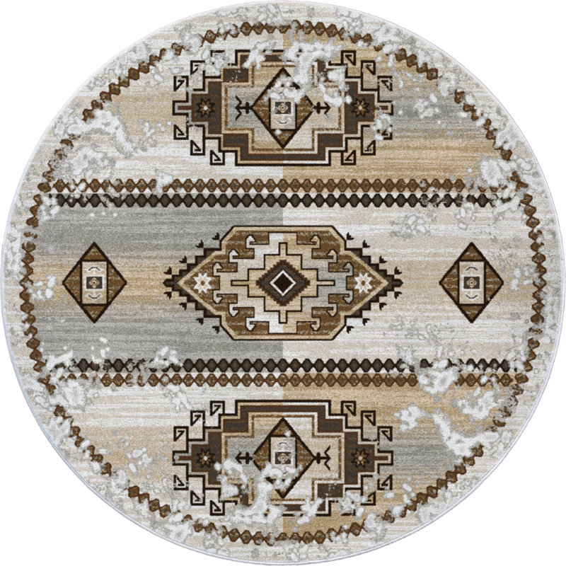 Southwestern Indoor Rug, Round 7'7"