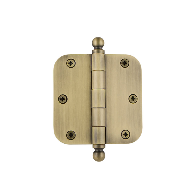 Nostalgic Warehouse 3.5 in. Antique Pewter Ball Tip Residential Hinge with 5/8 in. Radius Corners Nostalgic Warehouse 3.5 in. Antique Pewter Ball Tip Residential Hinge with 5/8 in. Radius Corners