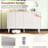Minimalist Shoe Cabinet With 5 Solid Wood Legs, Sideboard Buffet Cabinet With Fluted Doors, Large 4-Door Storage Cabinet With Adjustable Shelves-114198433