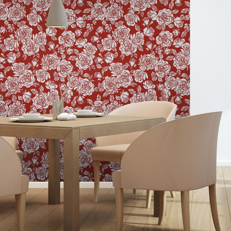 Red Ogee Peel and Stick Removable Wallpaper 5035  On Sale   34040927