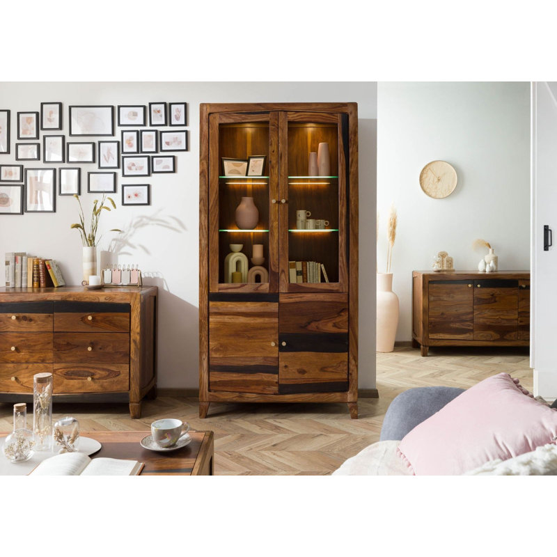 Ancona Display Cabinet, Painted Dark Brown