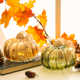 2 Piece Crackle Glass Pumpkin Set