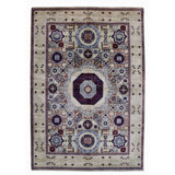 Hand Knotted Wool Area Rug in Beige