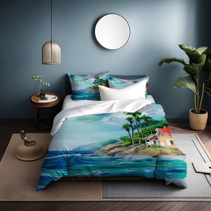 Polyester Abstract Duvet Cover, King Duvet Cover + 2 King Shams