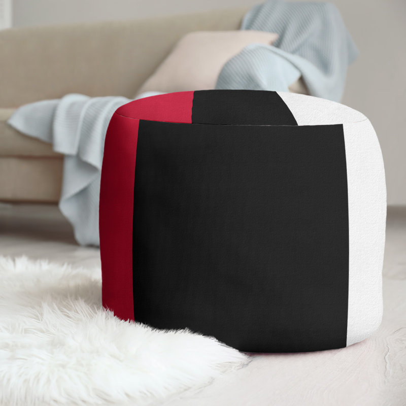 Repose-pieds repose-pieds rond 20,5", Rubis / noir / blanc, New Jersey