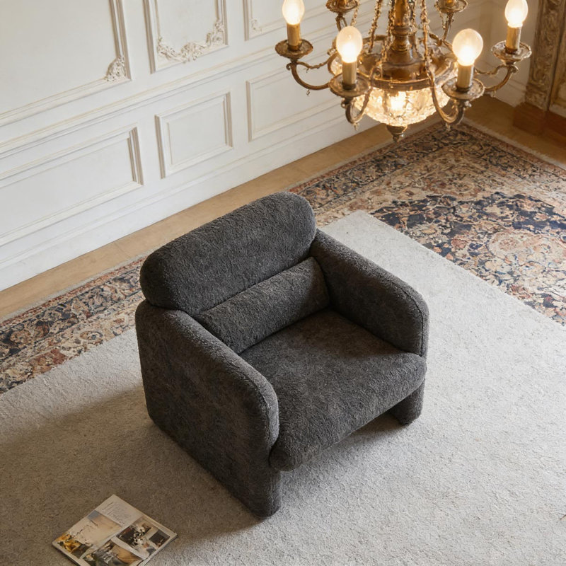 Fauteuil 34 "Boucle Cloud, Gris foncé antique