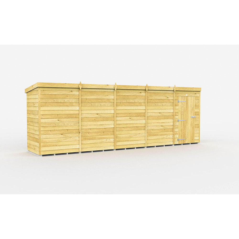 19ft x 4ft Pent Shed - Single Door without Windows
