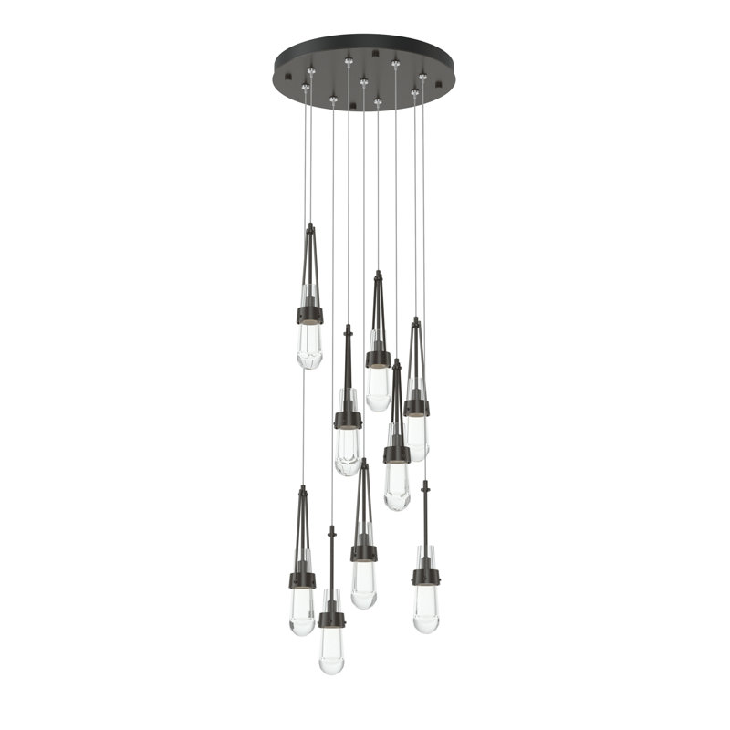 Link 9 - Light Pendant, Standard: 19" to 80", Clear Glass, Oil Rubbed Bronze