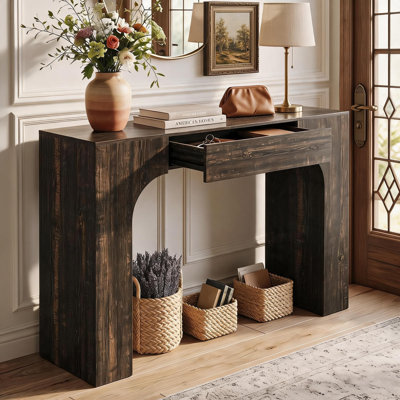 47" Long Console Table with Drawer,Narrow Entryway Table