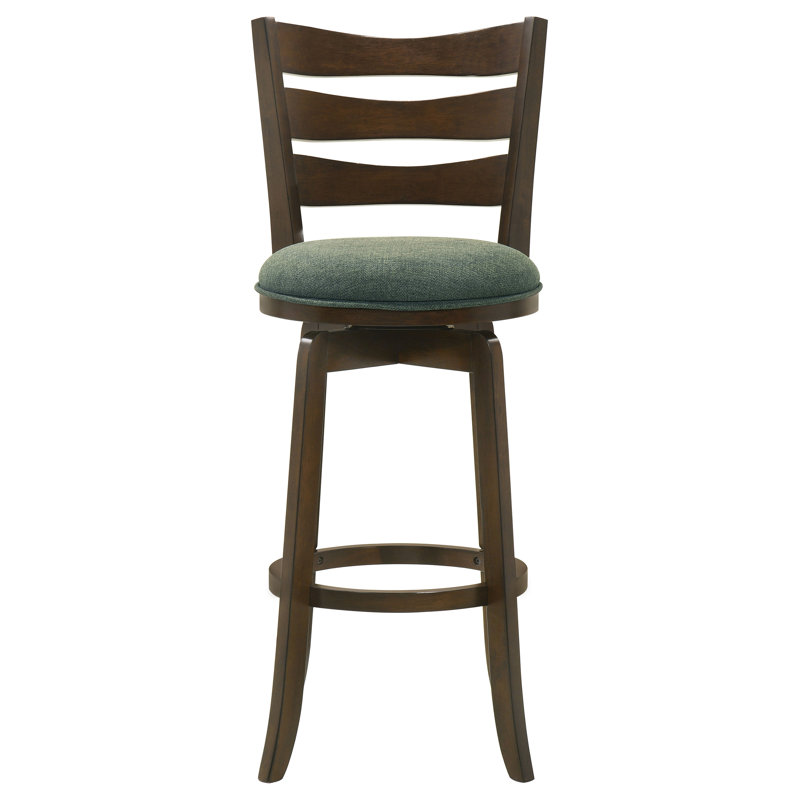 Chaise de bar pivotante en bois Murphy, Vert, Tabouret de bar 30,25 po