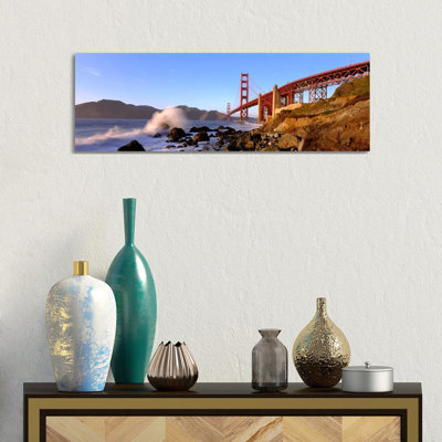 Bridge Across The Bay, San Francisco Bay, Golden Gate Bridge, San Francisco, Marin County, California, USA by Panoramic Images - Wrapped Canvas Panoramic Print